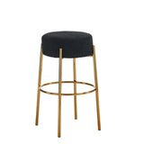 30" Tall, Round High Bar Stools, Set of 2 Contemporary Upholstered Dining Stools For Kitchens, Coffee Shops and Bar Stores Includes Sturdy Hardware Support Legs Black Foam