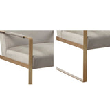 Modern Accent Chair with Antique Gold Metal Base
