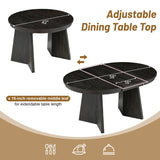 Retro Extendable Dining Table with A 16 Inch Middle Leaf For Dining Room and Kitchen Espresso Espresso Solid Wood Mdf