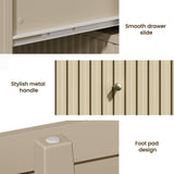 Beige 6 Drawer Dresser, Fluted Modern Wood Dresser