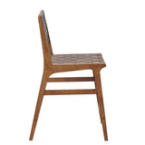Mid-Century Faux Leather Strapped 24" Counter Stool, Brown