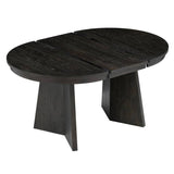 Retro Extendable Dining Table with A 16 Inch Middle Leaf For Dining Room and Kitchen Espresso Espresso Solid Wood Mdf