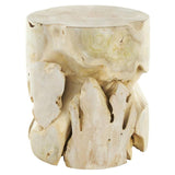 Rustic Light Brown Teak Wood Accent Table