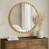 Round Iron Framed Wall Decor Mirror, Gold