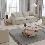 Fultan Wood Square End Table, Engineered Stone