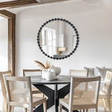 Round Iron Framed Wall Decor Mirror, Black