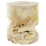 Rustic Light Brown Teak Wood Accent Table