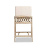 25.5" Solid Ash Wood Upholstered Counter Stool with Rope