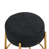 30" Tall, Round High Bar Stools, Set of 2 Contemporary Upholstered Dining Stools For Kitchens, Coffee Shops and Bar Stores Includes Sturdy Hardware Support Legs Black Foam
