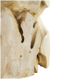 Rustic Light Brown Teak Wood Accent Table