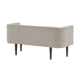 Cream Velvet Low Back Accent Bench For Entryway, Bedroom