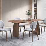 Hadasa Wood Rectangular Dining Table, Walnut