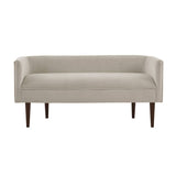 Cream Velvet Low Back Accent Bench For Entryway, Bedroom