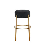 30" Tall, Round High Bar Stools, Set of 2 Contemporary Upholstered Dining Stools For Kitchens, Coffee Shops and Bar Stores Includes Sturdy Hardware Support Legs Black Foam