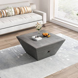 33.46" Exquisite Ladder Shaped Coffee Table For Office, Dining Room and Living Room,Gray Gray Mdf