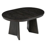 Retro Extendable Dining Table with A 16 Inch Middle Leaf For Dining Room and Kitchen Espresso Espresso Solid Wood Mdf