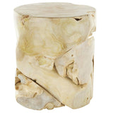 Rustic Light Brown Teak Wood Accent Table