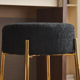 30" Tall, Round High Bar Stools, Set of 2 Contemporary Upholstered Dining Stools For Kitchens, Coffee Shops and Bar Stores Includes Sturdy Hardware Support Legs Black Foam
