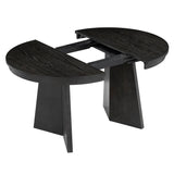 Retro Extendable Dining Table with A 16 Inch Middle Leaf For Dining Room and Kitchen Espresso Espresso Solid Wood Mdf
