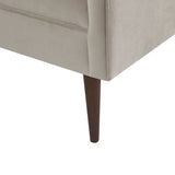 Cream Velvet Low Back Accent Bench For Entryway, Bedroom