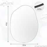 Irregular Wall Mirror 22X32 Black Asymmetrical Bathroom Mirror Wood Framed Modern Decorative Vanity Mirrors For Bedroom Living Room Entryway