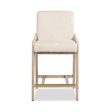25.5" Solid Ash Wood Upholstered Counter Stool with Rope