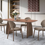 Hadasa Wood Rectangular Dining Table, Walnut