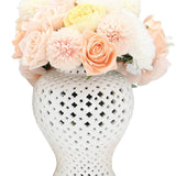 White Ceramic Ginger Jar Vase with Removable Lid