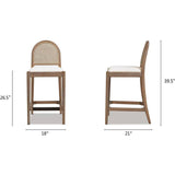 Panama 26.5" Curved Back Cane Rattan Counter Stool Set of 2