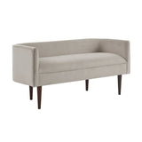 Cream Velvet Low Back Accent Bench For Entryway, Bedroom