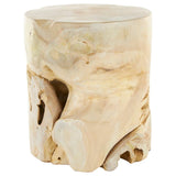 Rustic Light Brown Teak Wood Accent Table