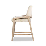 25.5" Solid Ash Wood Upholstered Counter Stool with Rope
