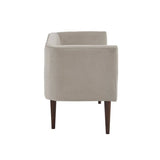 Cream Velvet Low Back Accent Bench For Entryway, Bedroom