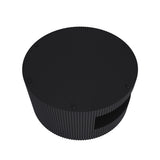 31.5'' Round Coffee Table,Modern Center Table with Storage,Vertical Stripe Design Coffee Table For Living Room,Bedroom Black Black Mdf