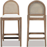 Panama 26.5" Curved Back Cane Rattan Counter Stool Set of 2