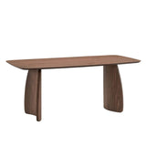 Hadasa Wood Rectangular Dining Table, Walnut