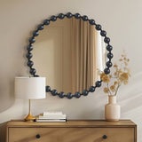 Round Iron Framed Wall Decor Mirror, Black