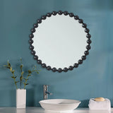 Round Iron Framed Wall Decor Mirror, Black