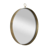 34" Gold Round Iron Framed Accent Mirror