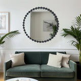 Round Iron Framed Wall Decor Mirror, Black