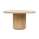 Charlotte 55" Round Fluted Dining Table Rubberwood