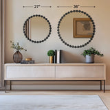 Round Iron Framed Wall Decor Mirror, Black