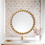 Round Iron Framed Wall Decor Mirror, Gold