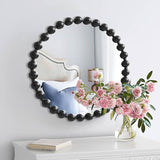 Round Iron Framed Wall Decor Mirror, Black
