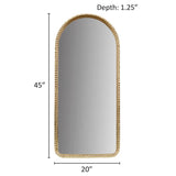 Gold Metal Arched Wall Mirror