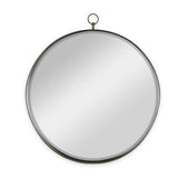 34" Gold Round Iron Framed Accent Mirror
