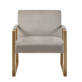 Modern Accent Chair with Antique Gold Metal Base