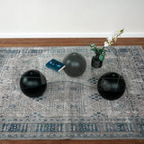 Glass Coffee Table Black Decorative Wooden Balls - Modern Center Table