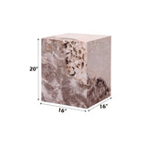 Fultan Wood Square End Table, Engineered Stone