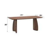 Hadasa Wood Rectangular Dining Table, Walnut